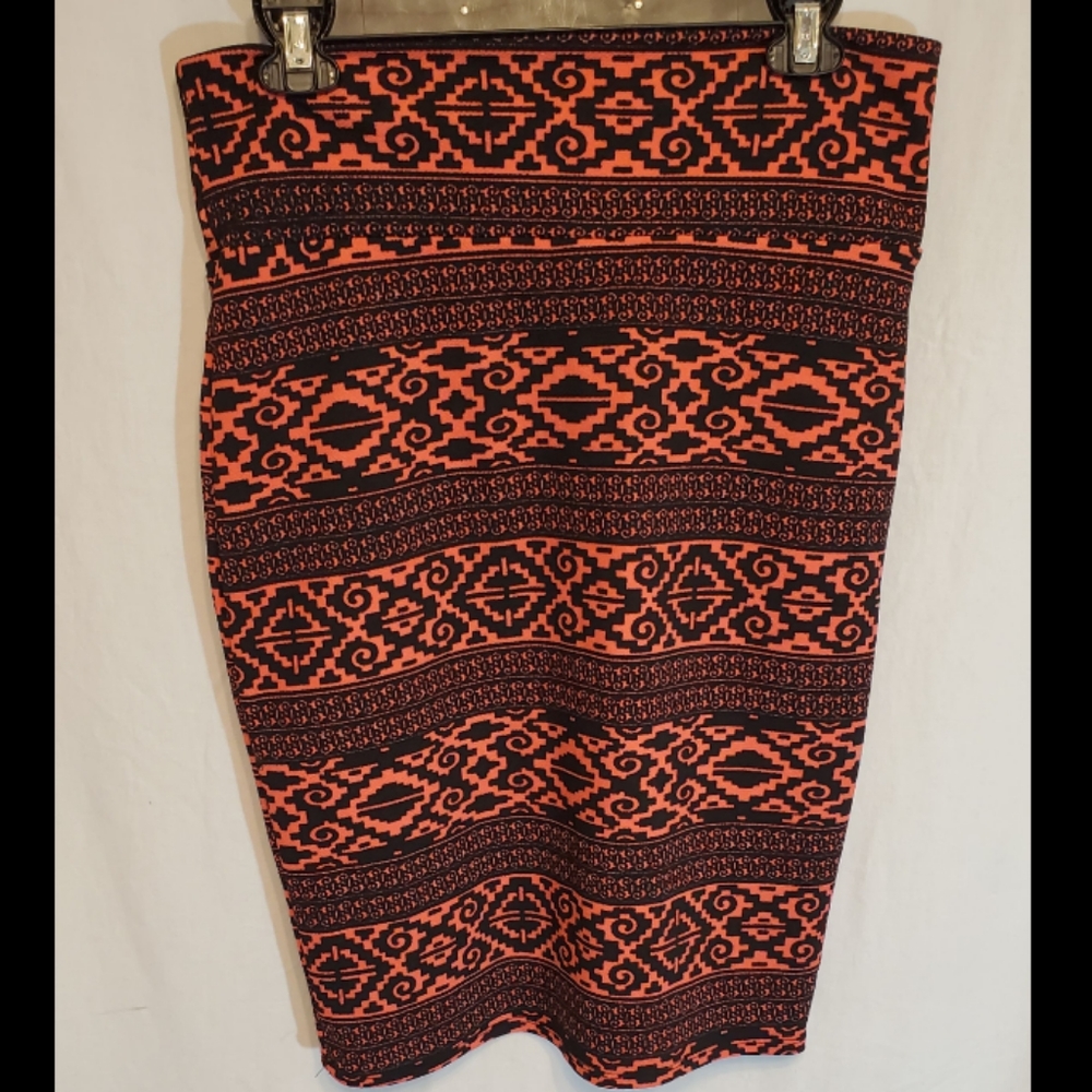 LulaRoe Womens Neon and Black Skirt Size M